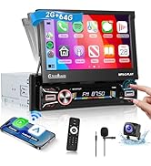 4G+64G Android 13 Single Din Car Stereo DSP Wireless Carplay Android Auto, Hodozzy 7 inch IPS Man...