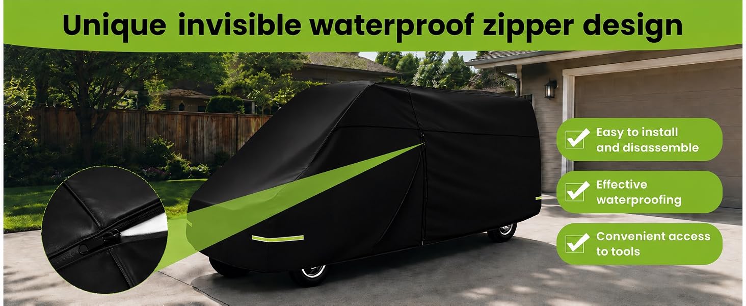 Text reads 'PREMIUM CRAFT MANSHIP: BUILT TO LAST'. Green banner shows camping scene with tent, lantern, and backpack illustrations demonstrating product durability and outdoor use applications.