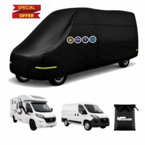 Full Car Cover for Fiat Ducato Fiat Ducato & Peugeot Boxer                                                          600D Campervan Cover Breathable Waterproof Caravan Cover with Side Zipper