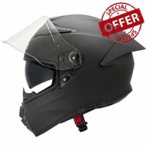 Zorax ZOR-822 Full Face DVS Motorbike Helmet - Matt Black XXL (63-64cm)                                                          Full Face Helmet Crash Helmets for Motorbikes Motor Bike Ece Approved Soft and Breathable Padding
