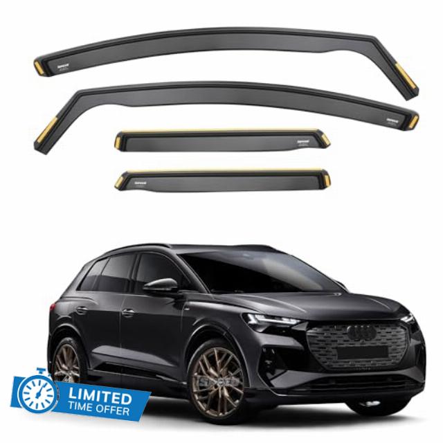 ISPEED Wind Deflectors For Audi Q4 E-Tron 2021-2026 5-Door SUV (Does not fit Sportback) 4pc Set | Keep Your Car Ventilated In Rain & Wind