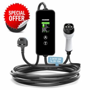 EV Charger Cable Type 2 to 3 Pin Plug 5M