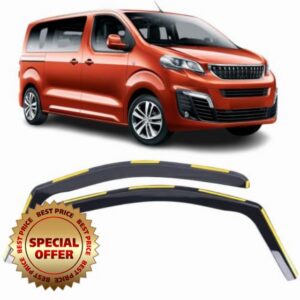 Set of 2 WIND DEFLECTORS For VAUXHALL VIVARO 2020 2021 2022 2023 2024 2025 2026 2027 In-Channel Acrylic Side Window Visors-Smoke Tinted Sun & Rain Guards Reflectors Fits Vivaro E-Life.