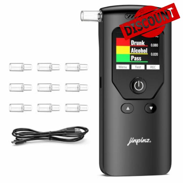 Breathalyser with Dual High-Precision Sensor Alcohol Breathalyzer Tester UK                                                          Digital LCD Screen and Color Alerts Multiple Measurement Units 10 Mouthpieces Portable Alcohol Tester for Home & Travel Use