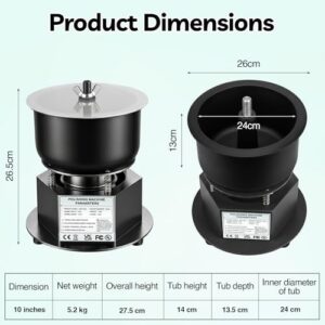 Thickened PU Lining                                                          Vibratory Tumbler Polisher with Acrylic Lid