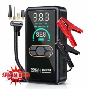 5000A Jump Starter Power Pack with Air Compressor