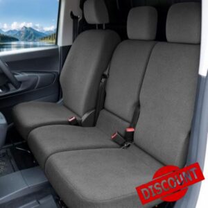 Grey Seat Covers for 2019- Vauxhall Combo Peugeot Partner Citroen Berlingo                                                          Front Van Seat Covers Car Seat Protector Cushio