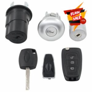 Complete Lock Set with Flip Remote Fob & Key Blade for Fo-rd                                                          for Transit Mk8 Transit Custom 2012-Onwards