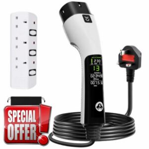 EV Charger Type 2 to 3 Pin Plug UK 3kW