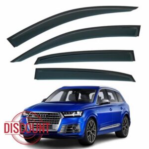 Set Of 4 STICK-ON Wind & Rain Deflectors For AUDI Q7 2016 2017 2018 2019 2020 2021 2022 2023 2024 2025 2026 Models. SQ7 Rain Guards