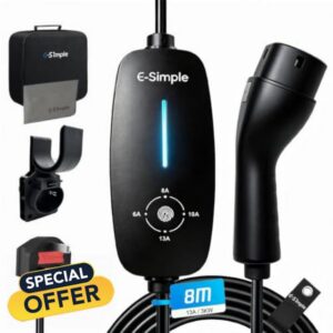 EV Charger 8M with 3 Pin UK Plug for Electric and Hybrid Vehicles 6-13A Adjustable