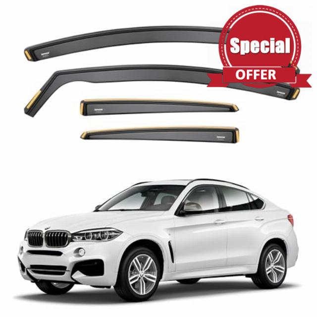 ISPEED Wind Deflectors For BMW X6 F16 2014-2019 5-Door SUV 4pc Set | Keep Your Car Ventilated In Rain & Wind