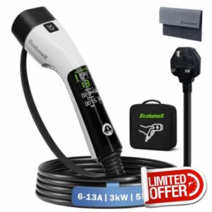 Portable EV Granny Charger Type 2 to 3 Pin Plug UK 16.4ft/5M 3kW                                                          No Control Box Design