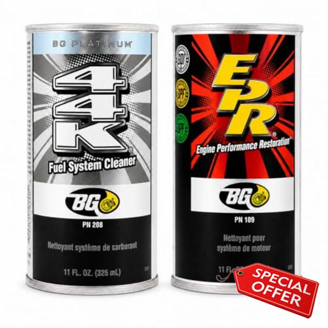 BG Platinum 44K Fuel System Cleaner and BG 109 EPR Engine Performance Restorer - 11 Fl Oz