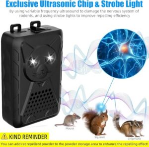 Ultrasonic Car Mice Repellent with Flash