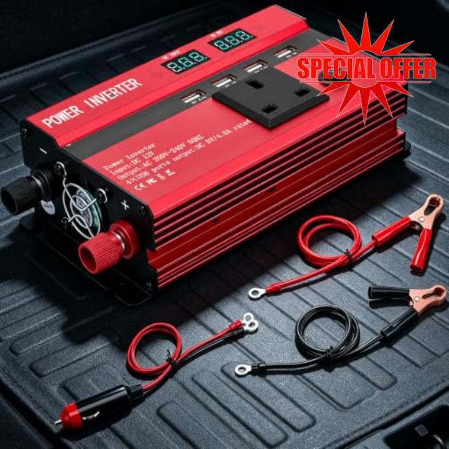 2000W Power Inverter 12V to 240V with LCD Display