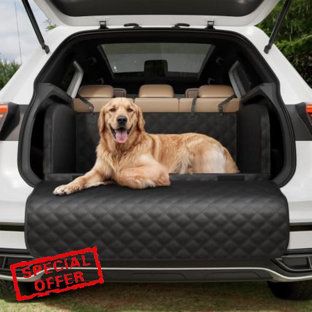 Premium Waterproof Car Boot Protector & Dog Boot Cover                                                          Scratch-resistant car boot liner for dogs. This premium boot cover for dogs keeps your vehicle clean from mud & pet hai