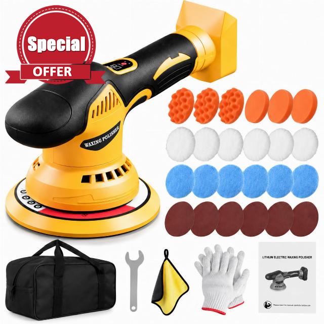 Cordless Car Polisher Compatible with Makita 18V/21V Battery (not Included)                                                          5500 RPM Car Polishers and Buffers with 8‑Speed Adjustment Including Pads for Polishing Waxing & Buffering