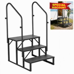 3 Step RV Steps with Dual Handrails