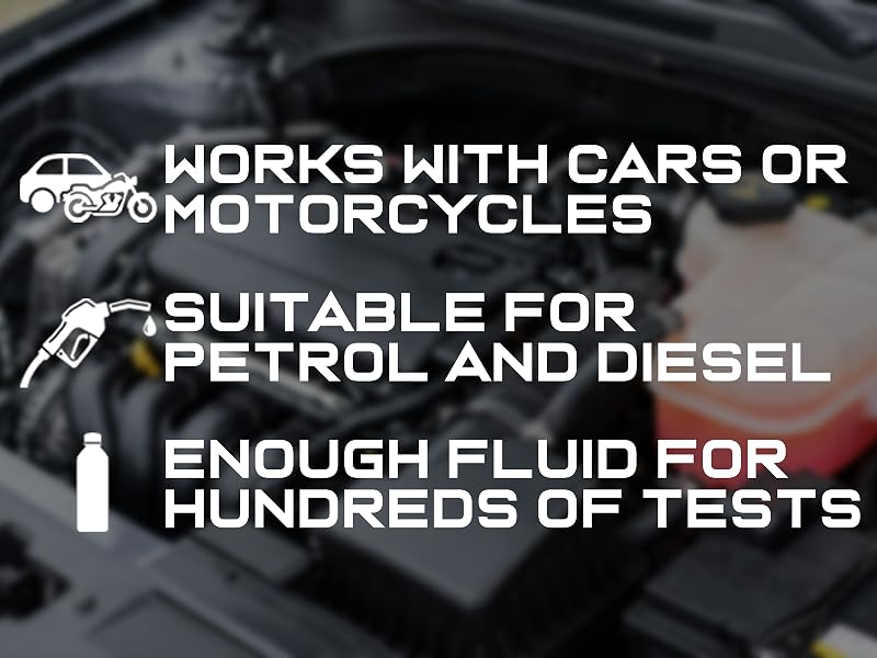Text reads 'For over 20 years, we've helped keep vehicles on the road with cost-effective fluid solutions. When small leaks become costly problems... that's why we created X-Tester Fluid', 'MADE IN UK', 'Formulated, manufactured and bottled in the UK.' Image shows product manufacturing facility and XBR branding.