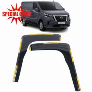 Set of 2 WIND DEFLECTORS For RENAULT TRAFIC 2015 2016 2017 2018 2019 2020 2021 2022 2023 2024 2025 2026 Side Window Visors-Smoke Tinted Sun & Rain Guards Reflectors Fits Renault Trafic NEW.