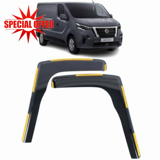 Set of 2 WIND DEFLECTORS For RENAULT TRAFIC 2015 2016 2017 2018 2019 2020 2021 2022 2023 2024 2025 2026 Side Window Visors-Smoke Tinted Sun & Rain Guards Reflectors Fits Renault Trafic NEW.