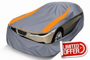Full Enclosed Car Cover Waterproof All Weather for Length 470-505cm 360°All Round Rain/Wind/Snow/Dust/UV Resistant