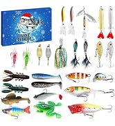 Text reads 'FISHING' on box. Fishing tackle kit containing fishing rod, lures, hooks, lines, weights, nets, pliers, tackle box, and various fishing accessories in organized case.