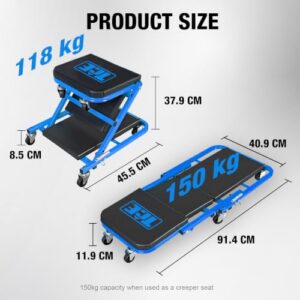 Rolling Creeper Garage Seat Lay Down or Sit for Shop