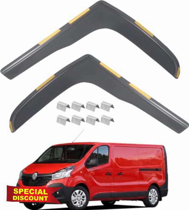 Wind Deflectors Rain Guards Fit for Renault TRAFIC MK3 2014-2024                                                          2PCS Tinted Wind Deflectors/Sun Visors/Rain Shield/Wind Shield - In Channel Type