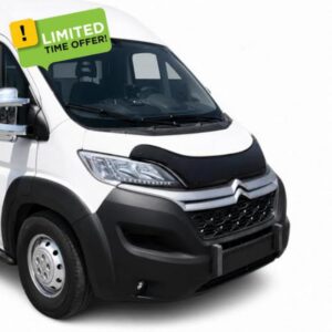 Compatible FOR CITROEN RELAY GLOSS BLACK BONNET WIND STONE DEFLECTOR PROTECTOR NOT BONNET BRA 2014 ONWARDS