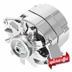 Automotive Alternator Chrome for 120Amp 1 Wire Self Exciting Street Rod GM 305 350 BBC SBC Replaces 240-203-3DC ADR0335-C