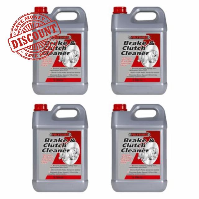 Polygard Brake & Clutch Cleaner 20L (4 x 5L) | Professional Brake Cleaner & Degreaser | Fast Drying Residue Free Formula | Removes Oil