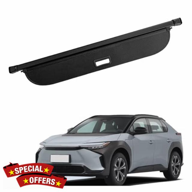 For Toyota BZ4X 2023 2024 Retractable Cargo Cover Rear Trunk Shade Luggage Security Cover 1Set Rear Parcel Shelf Load Cover(Carbon Fiber)