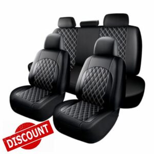 Shkalacar Full Set PU Leather Car Seat Covers Universal Fit Front and Rear Seat Protectors with Airbag Compatible Stitching