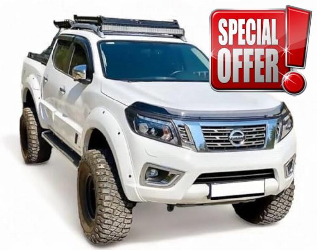 Compatible FOR NISSAN NAVARA D23/NP300 GLOSS BLACK BONNET WIND STONE DEFLECTOR PROTECTOR NOT BONNET BRA 2014-2021