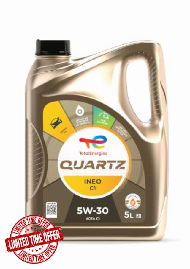 TotalEnergies QUARTZ INEO C1 5W30 Advanced Synthetic Engine Oil - Approved by JAGUAR LAND ROVER STJLR.03.5005 - Petrol & Diesel Motor Oil - 5L