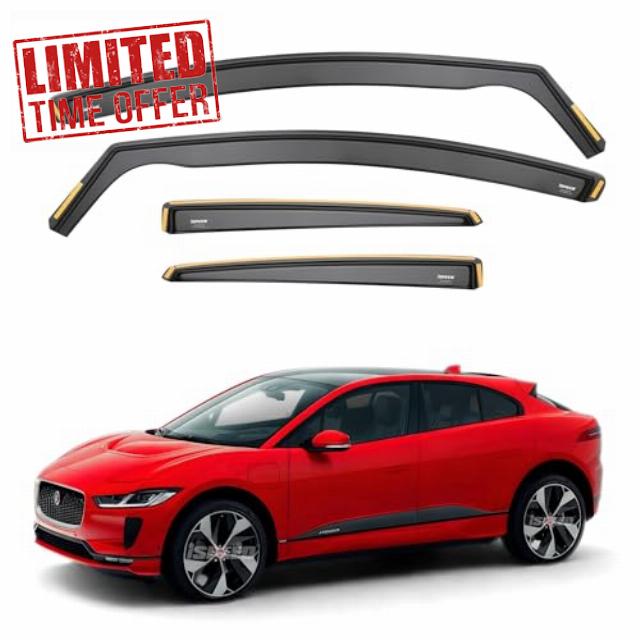 ISPEED Wind Deflectors For Jaguar I-Pace 2018-2024 5-Door SUV 4pc Set | Keep Your Car Ventilated In Rain & Wind