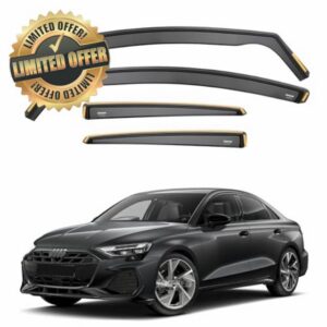 ISPEED Wind Deflectors For Audi A3 MK4 2020-2027 4-Door Saloon 4pc Set | Keep Your Car Ventilated In Rain & Wind
