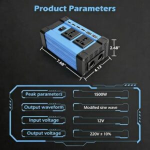Car Power Inverter DC 12V to AC 240V Car Inverter with LCD Screen Display