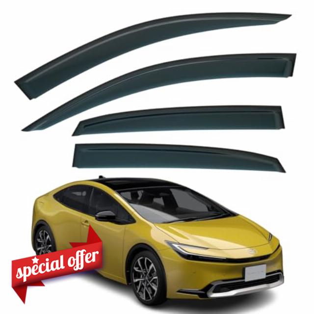 Set Of 4 STICK-ON Wind & Rain Deflectors For TOYOTA PRIUS 2023 2024 2025 2026 2027 Models.New PRIUS XW60 Rain Guards