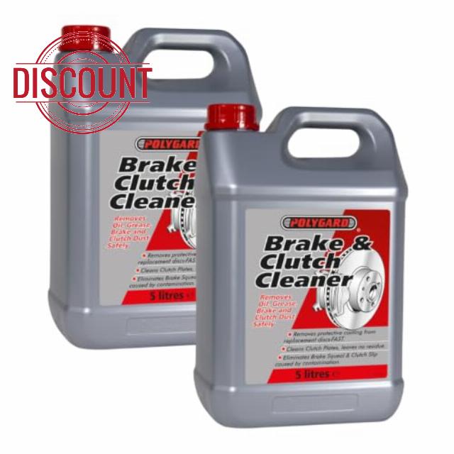 Polygard Brake & Clutch Cleaner 10L (2 x 5L) | Fast Drying Brake Cleaner & Degreaser | Removes Oil