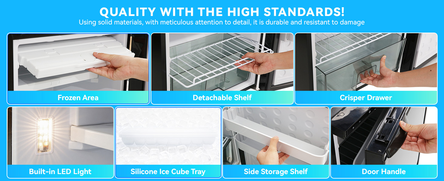 Text reads 'QUALITY WITH THE HIGH STANDARDS!' Multiple panels showing air filter cleaning demonstrations - hands removing and rinsing white accordion-style air filters from various angles.