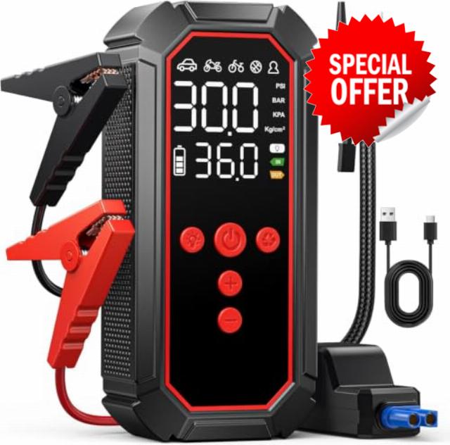 Jump Starter Power Pack With Air Compressor