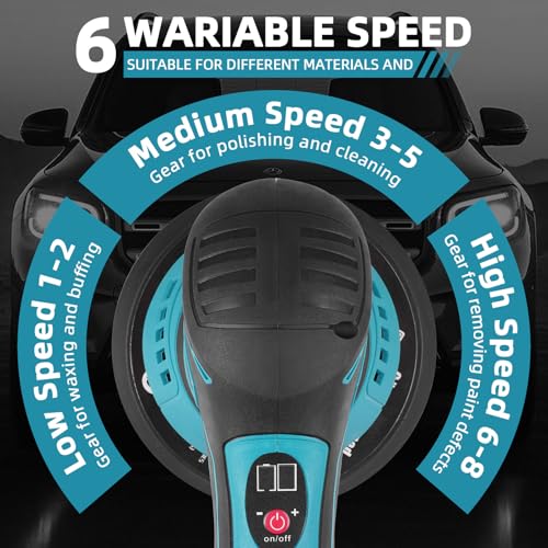 Portable Car Polisher and Buffer with 2×12V 2000mAh Batteries