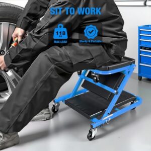 Foldable Z Garage Creeper with 6 PCS Wheels