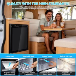 38x50x53.5cm Low Noise Fridge for Motorhome Caravan Camping