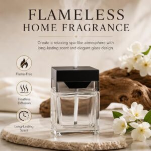Peony)                                                          Luxury Flameless Diffuser with Elegant Glass Design