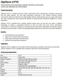 A UNIVERSAL TRACTOR TRANSMISSION OIL SUITABLE FOR USE IN MODERN AGRICULTURAL MACHINERY HYDRAULICS TRANSMISSION WET BRAKES