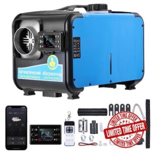 8kW Diesel Air Heater 12V/24V/220V Bluetooth App Remote Control Camper                                                          All-in-One Diesel Night Heater